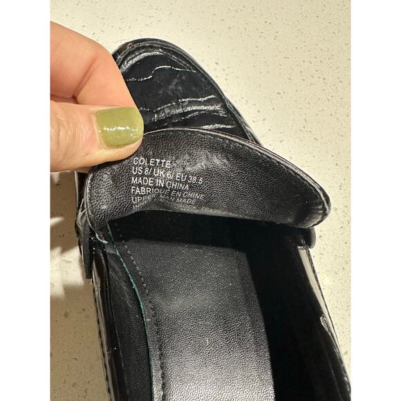 Just Fab Women’s Loafers Collette Paton Black 8 Chunky Alligator Grunge Goth - Picture 7 of 11